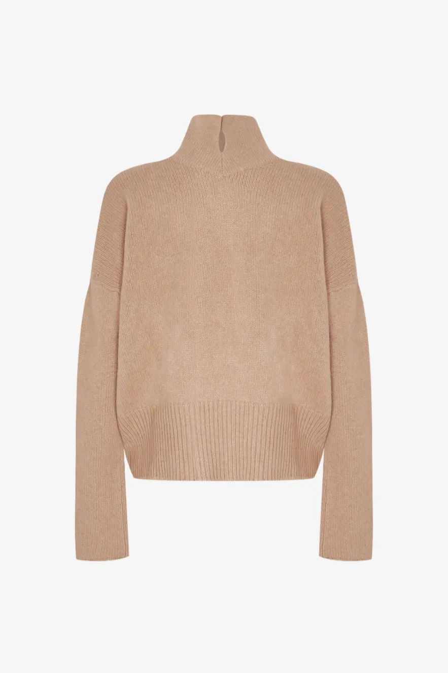 Ribbed Cuff Turtleneck Sweater