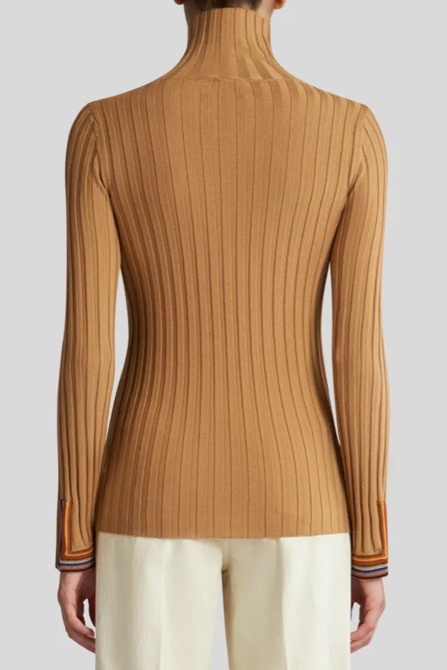 Ribbed Wool Turtleneck Sweater