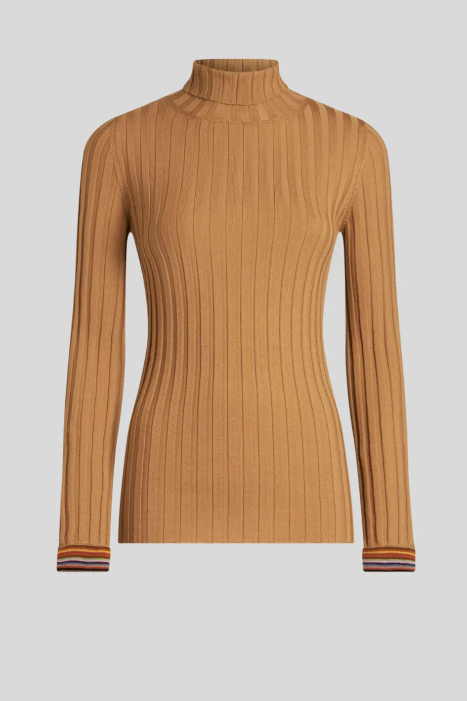 Ribbed Wool Turtleneck Sweater