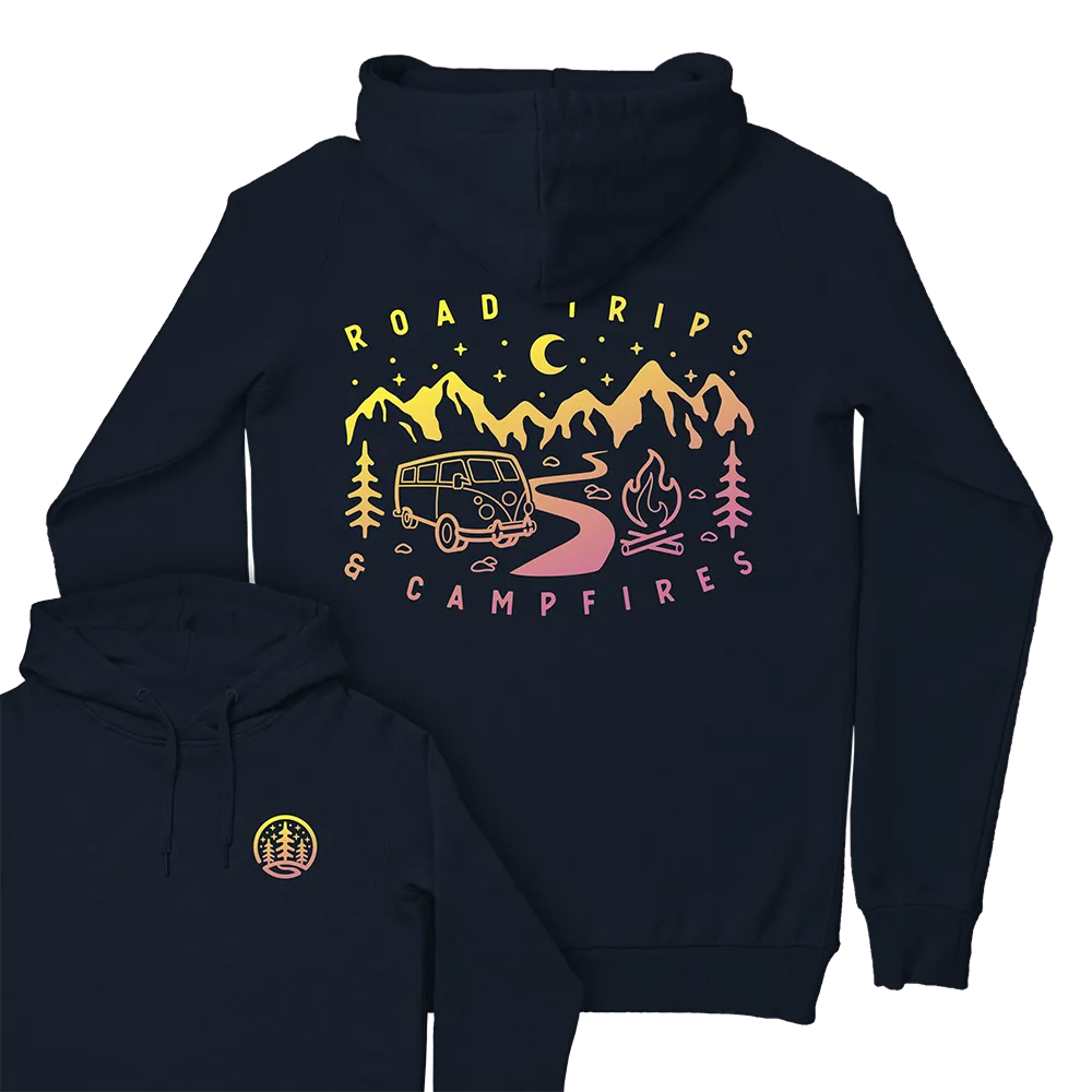 Road Trips & Campfires Hoodie / Back Print