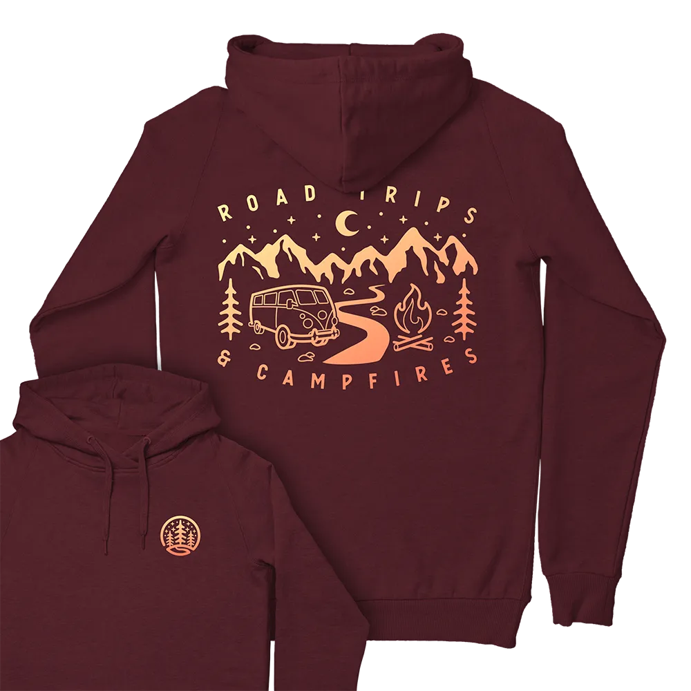 Road Trips & Campfires Hoodie / Back Print