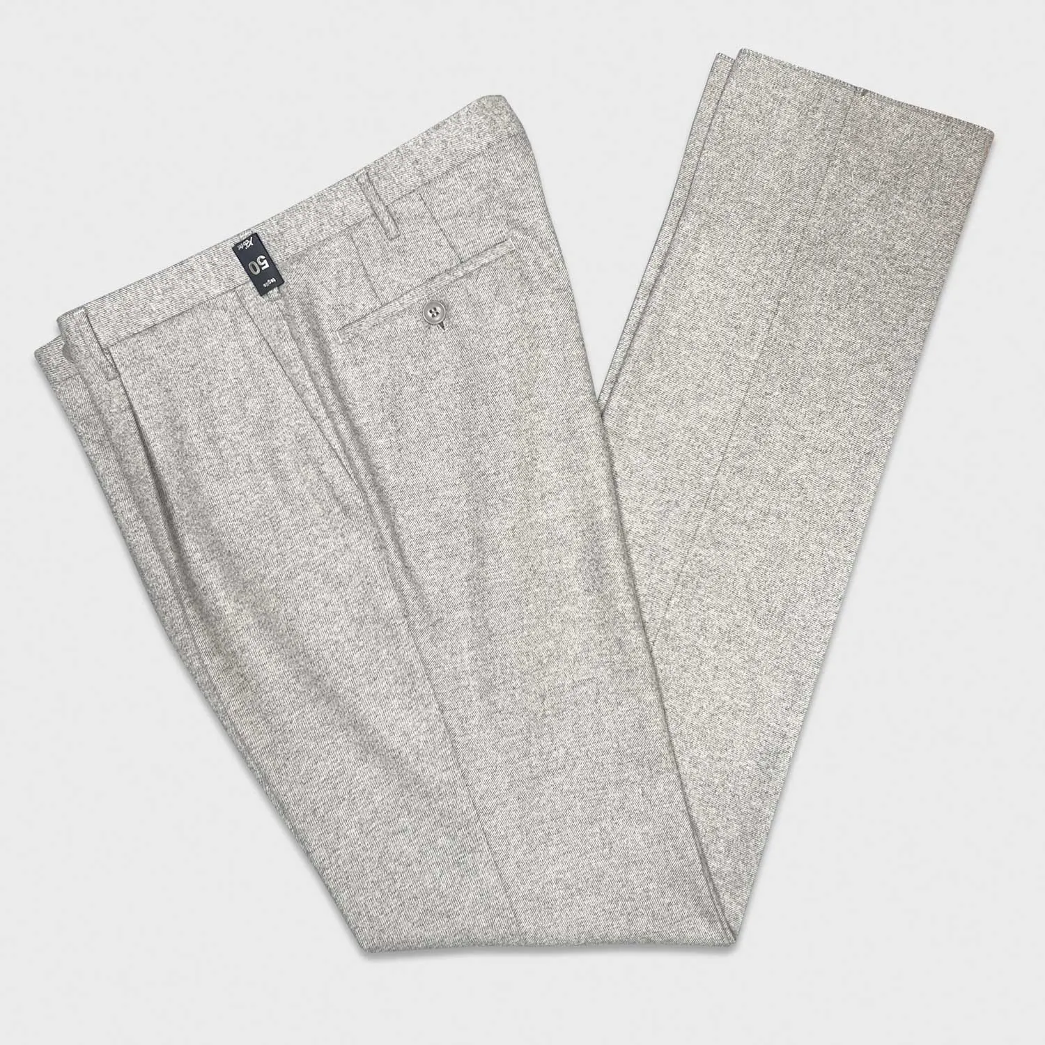 Rota Men's Flannel Wool Trousers Ice Grey