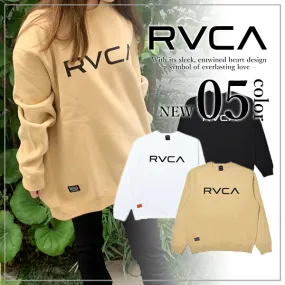 RVCA  |Unisex Long Sleeves Plain Logo Sweatshirts