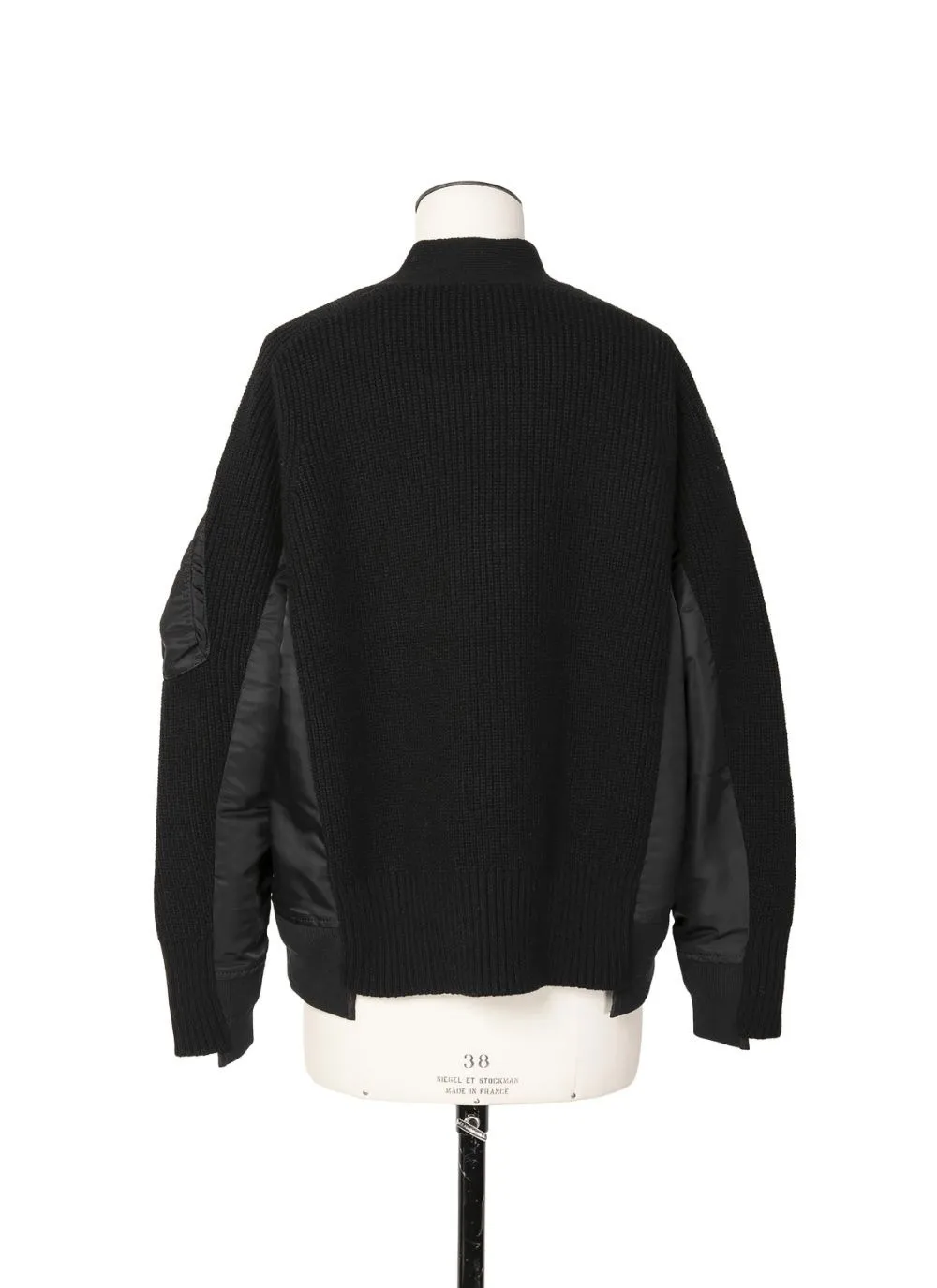 sacai  |Casual Style Wool Nylon Rib V-Neck Long Sleeves Plain