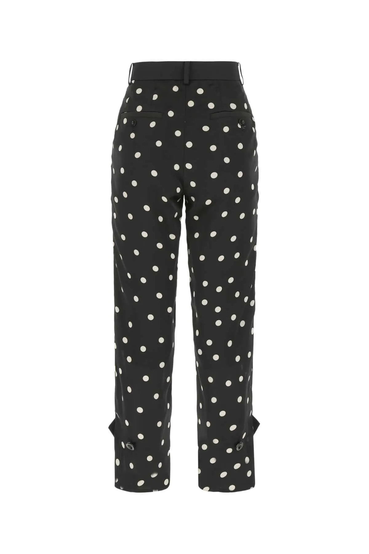 Sacai Polka-Dot Printed Straight Leg Trousers