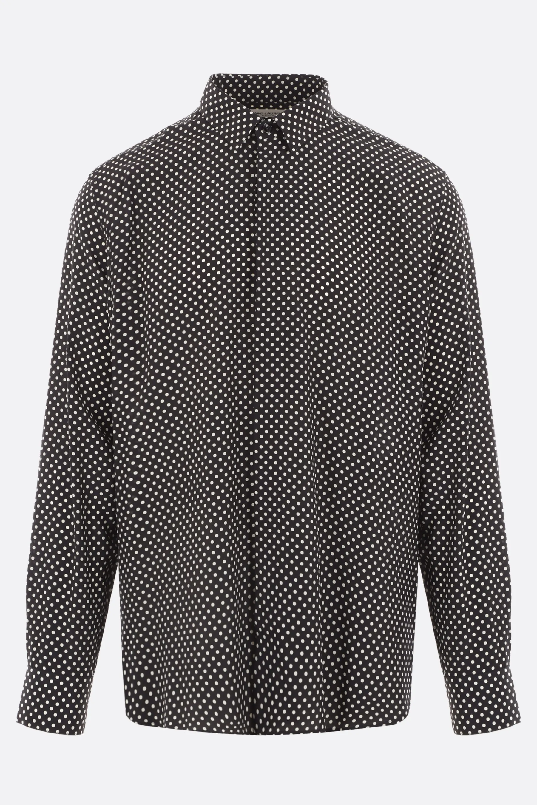 Saint Laurent  |Dots Silk Long Sleeves Luxury Shirts