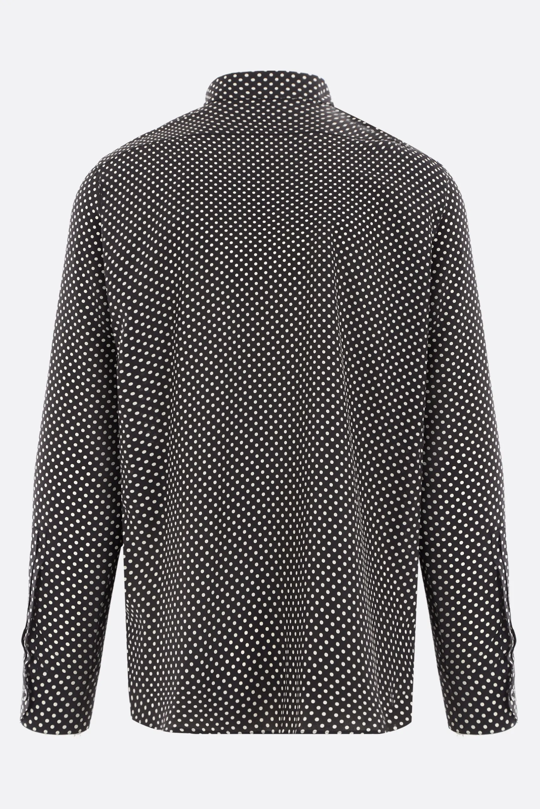 Saint Laurent  |Dots Silk Long Sleeves Luxury Shirts