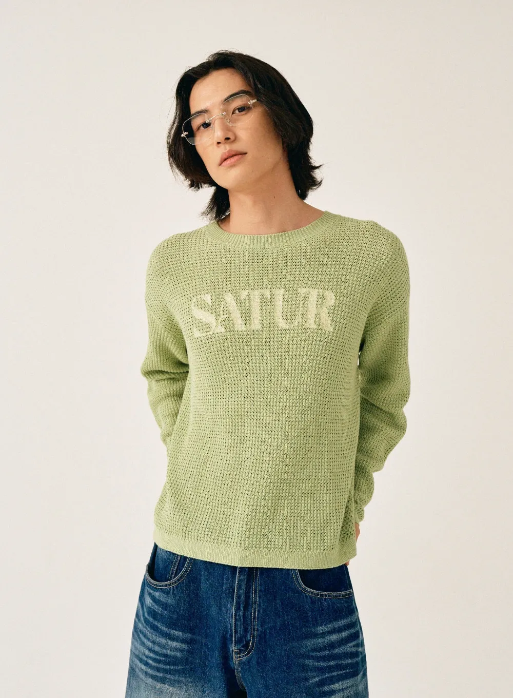 SATUR  |Unisex Street Style Long Sleeves Plain Logo