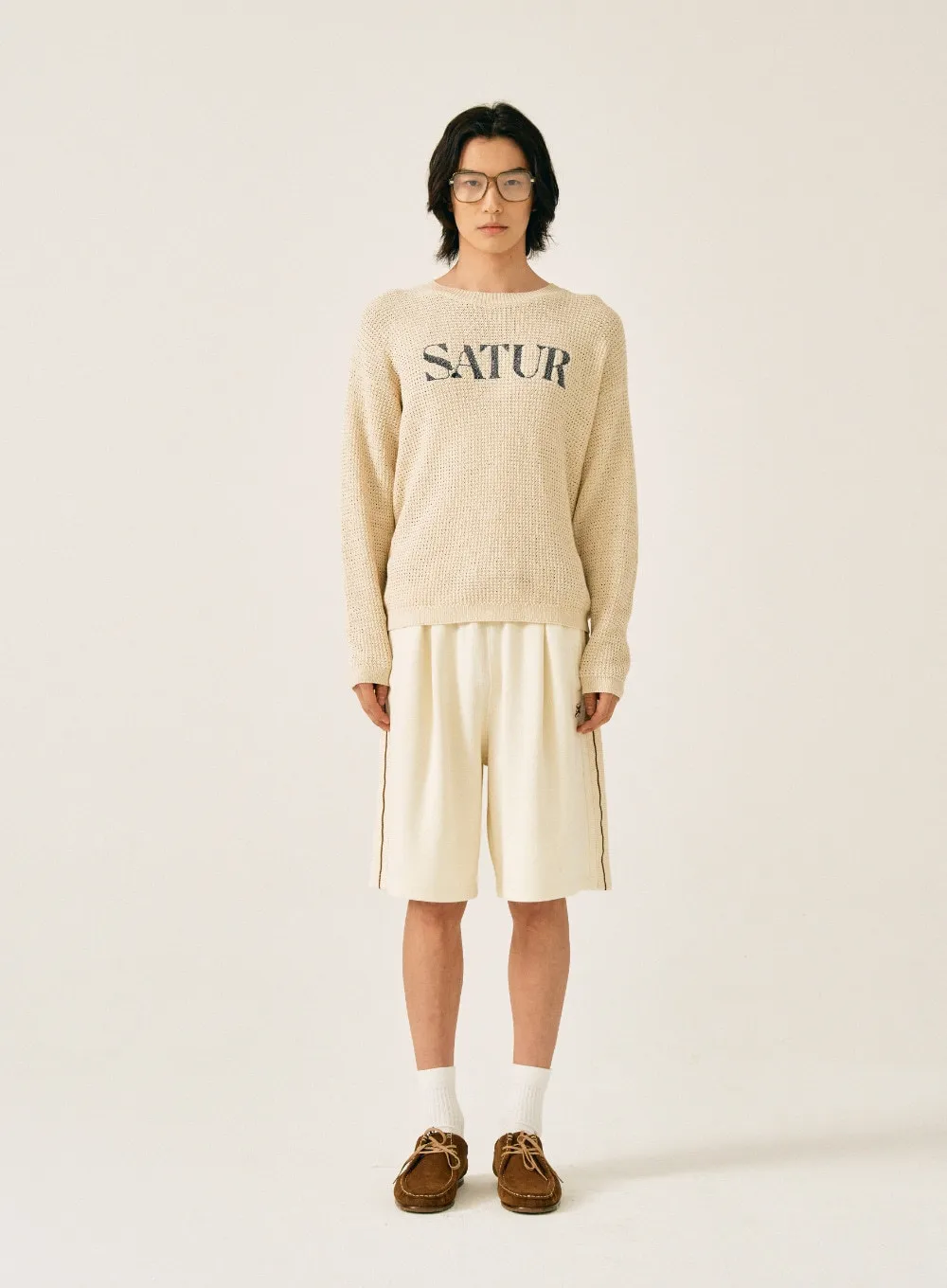 SATUR  |Unisex Street Style Long Sleeves Plain Logo