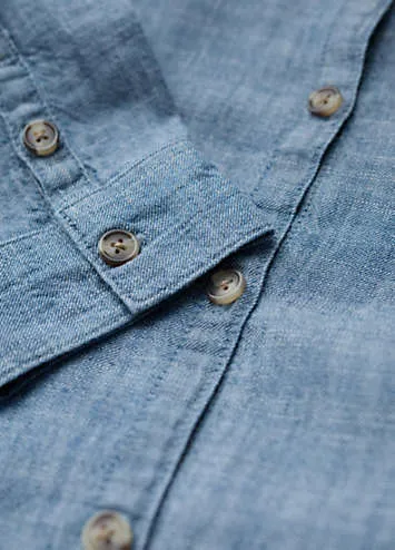 Seasalt Cornwall Blue Sailmaker Chambray Shirt | Grattan