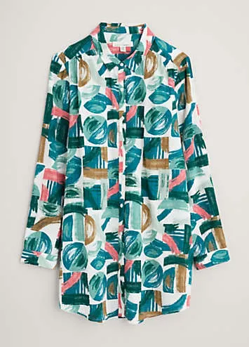 Seasalt Cornwall Teal Wren Flutter Shirt | Grattan