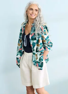 Seasalt Cornwall Teal Wren Flutter Shirt | Grattan