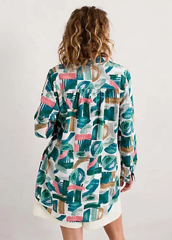 Seasalt Cornwall Teal Wren Flutter Shirt | Grattan