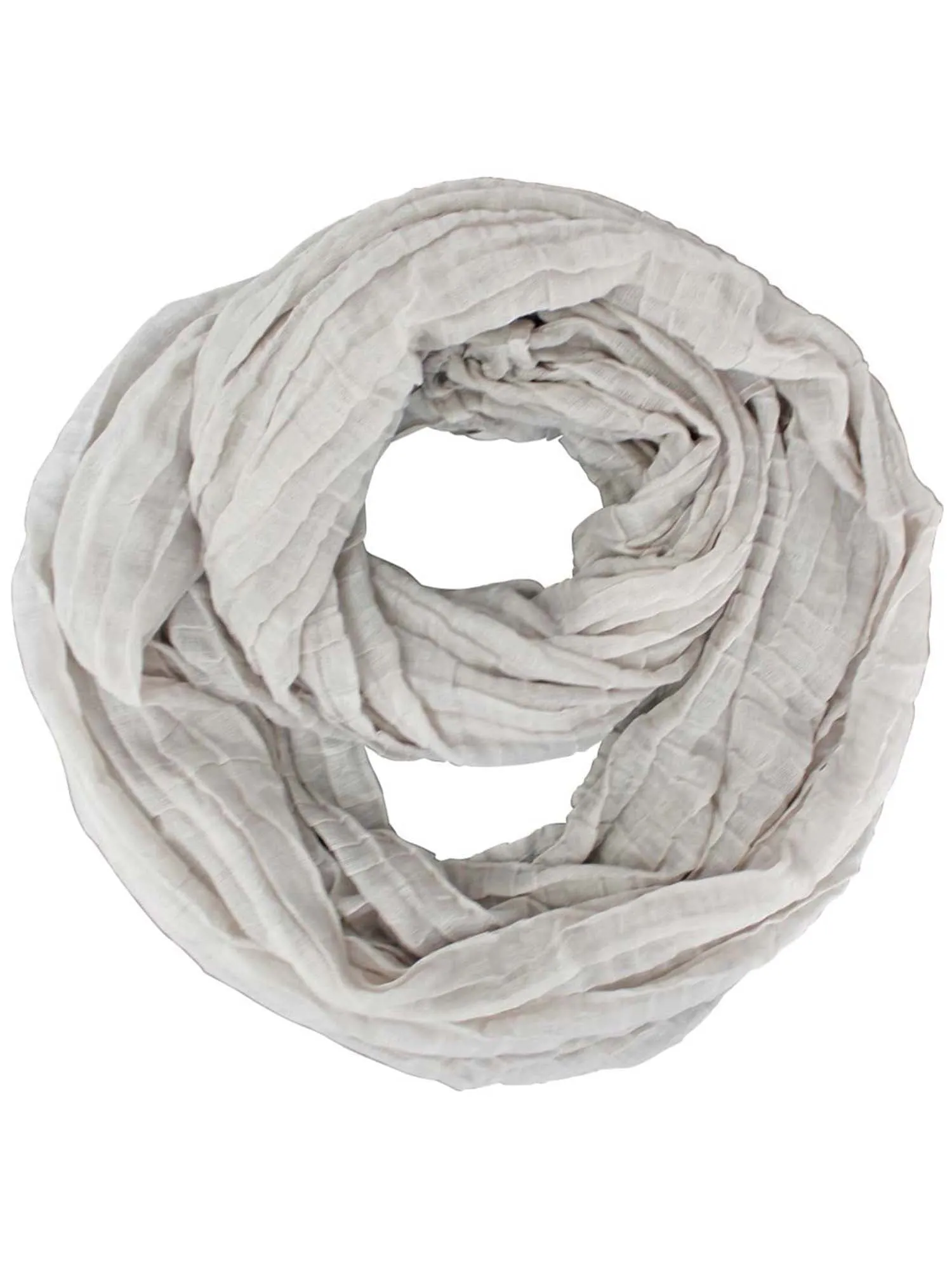 Sheer Pleated Infinity Scarf