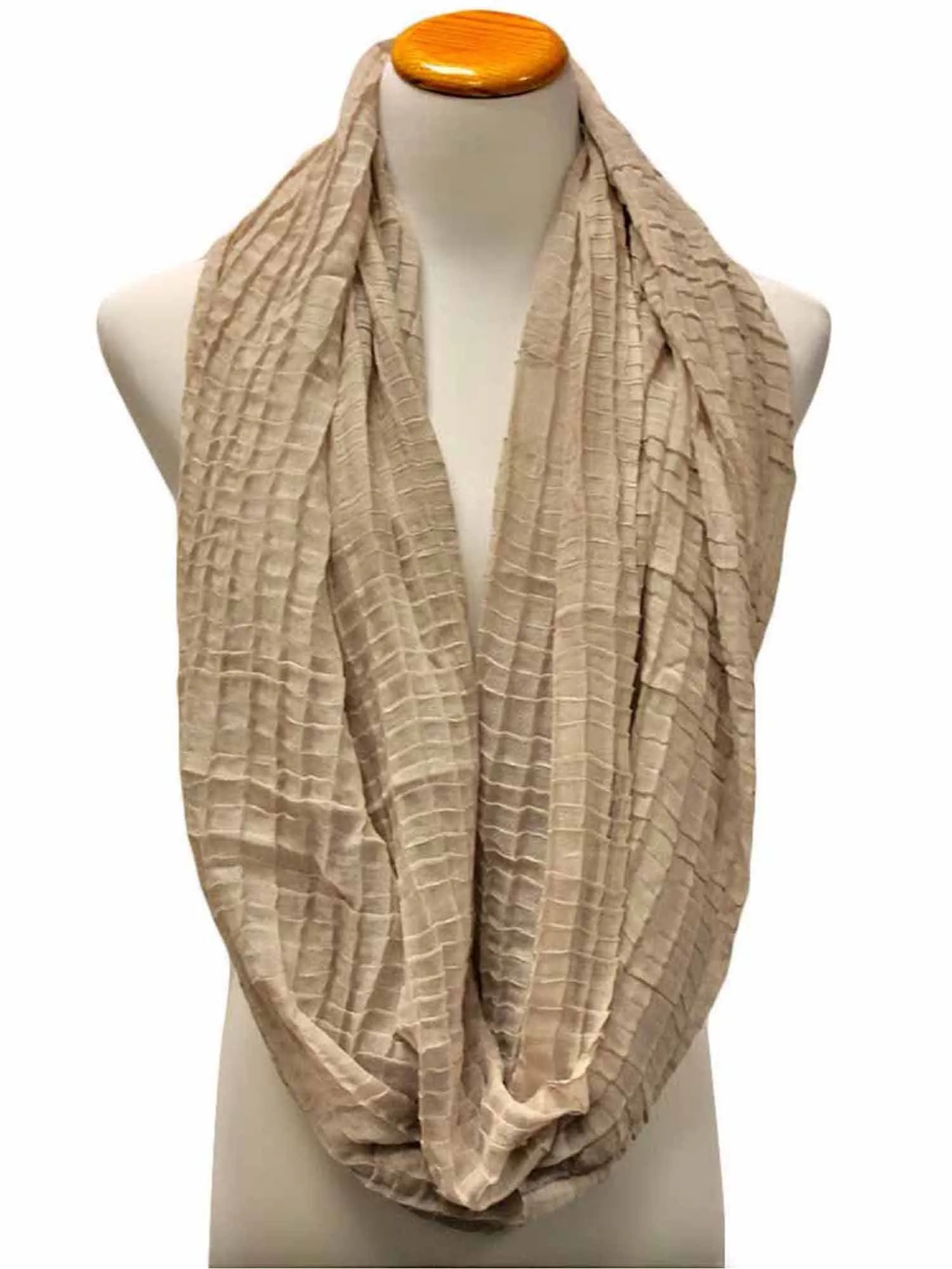 Sheer Pleated Infinity Scarf