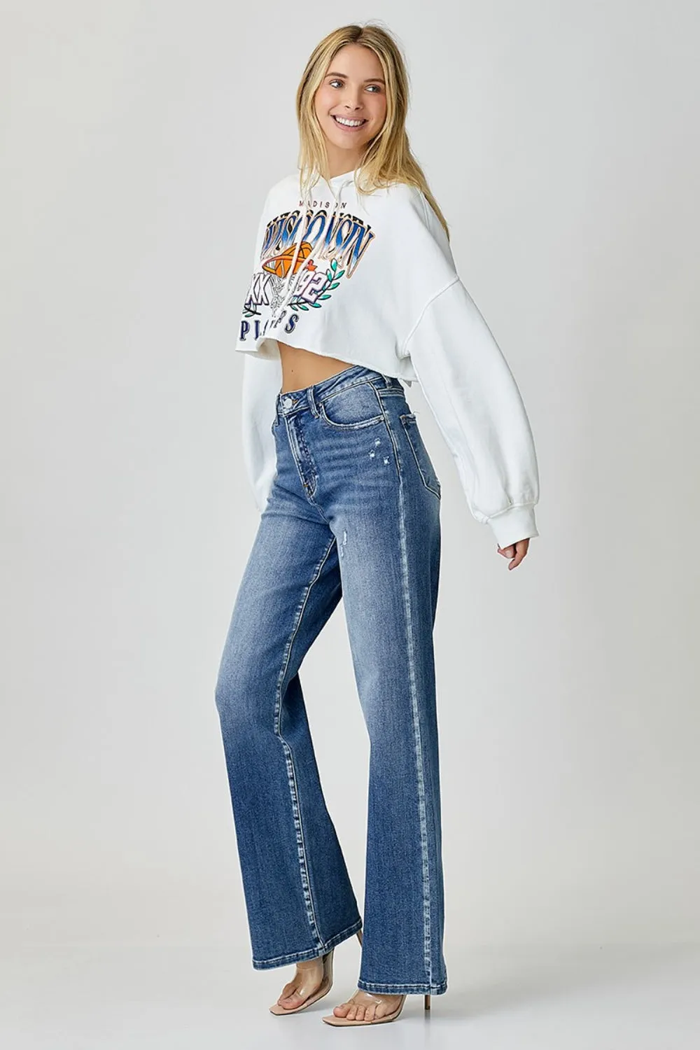 Showy High Waist Wide Leg Jeans