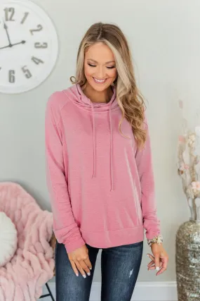 Simply Sweet Cowl Neck Top- Pink