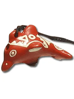 Singing Dolphin Clay Whistle on Cord