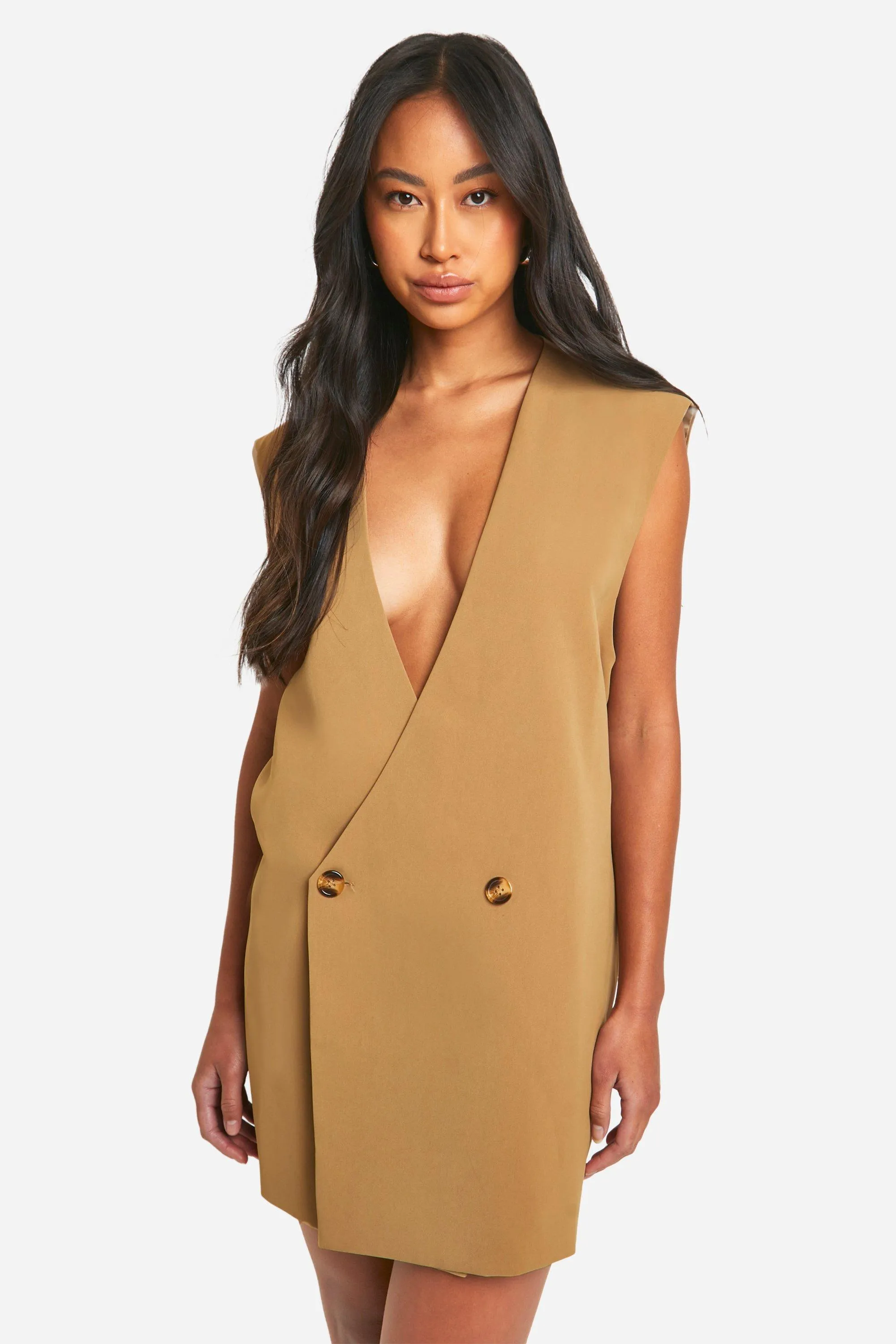 Sleeveless Oversized Blazer Dress