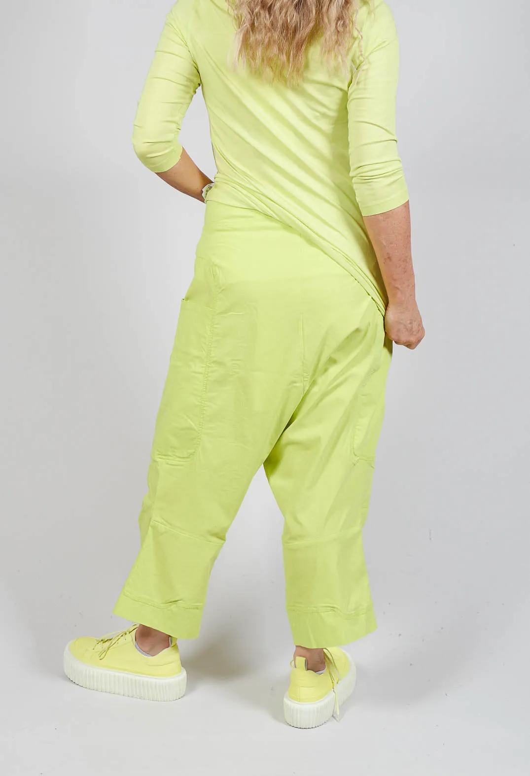 Stretch Fit Drop Crotch Trousers in Sun