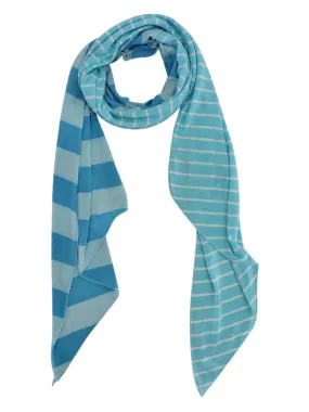 Stripe Asymmetrical Cut Neck Scarf