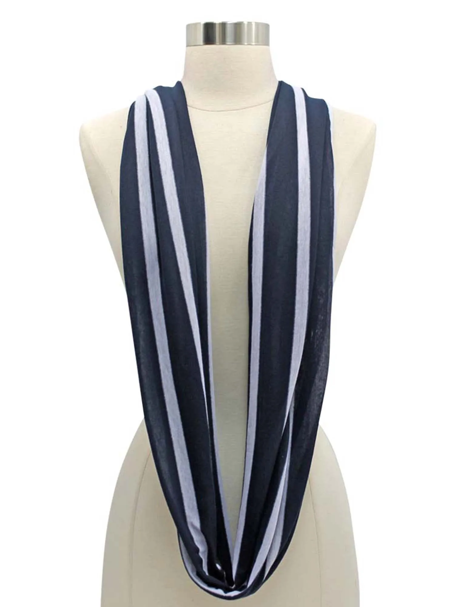 Striped Circle Infinity Lightweight Scarf