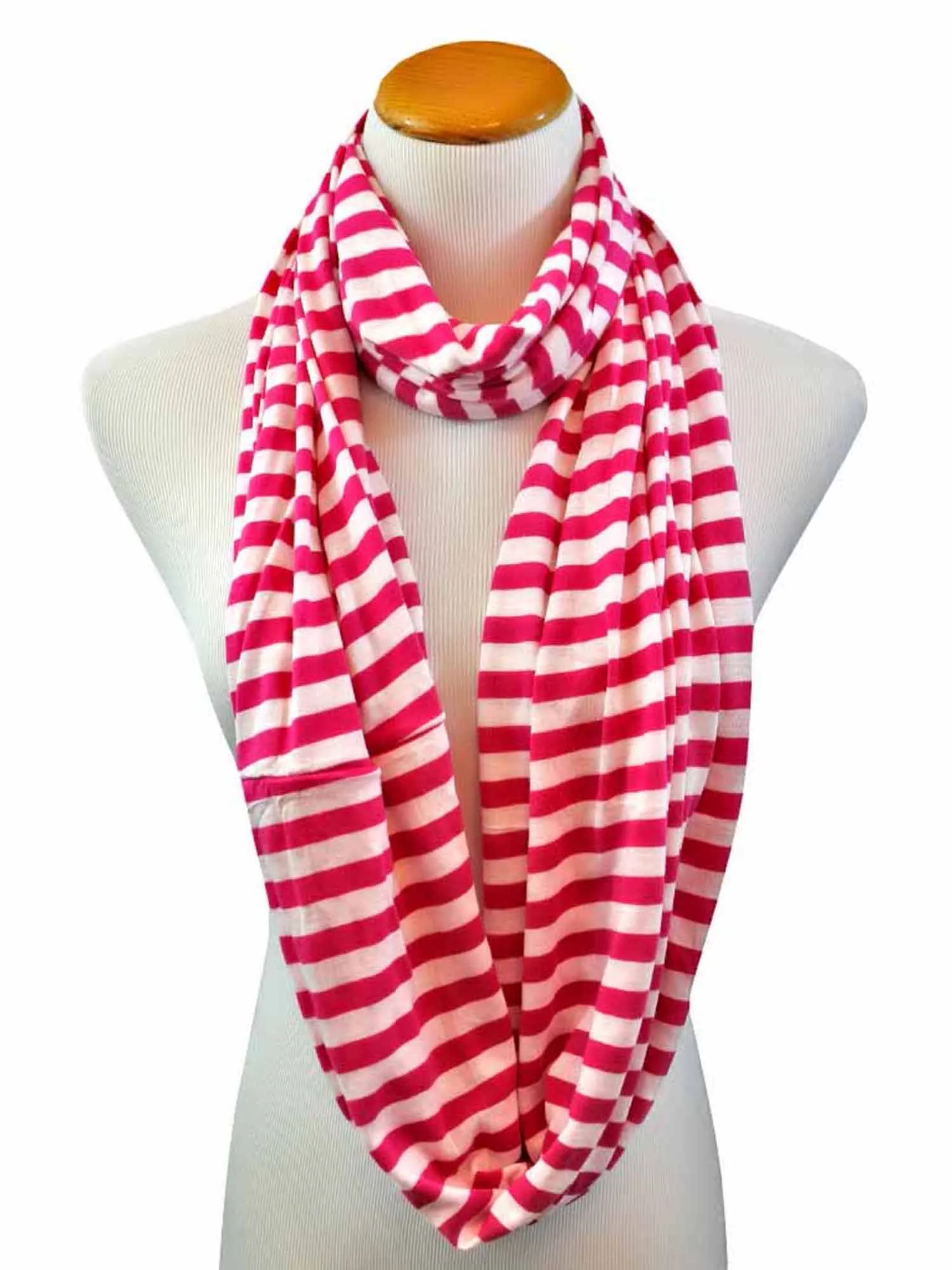 Striped Circle Infinity Scarf