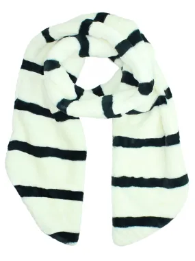 Striped Faux Fur Stole Scarf