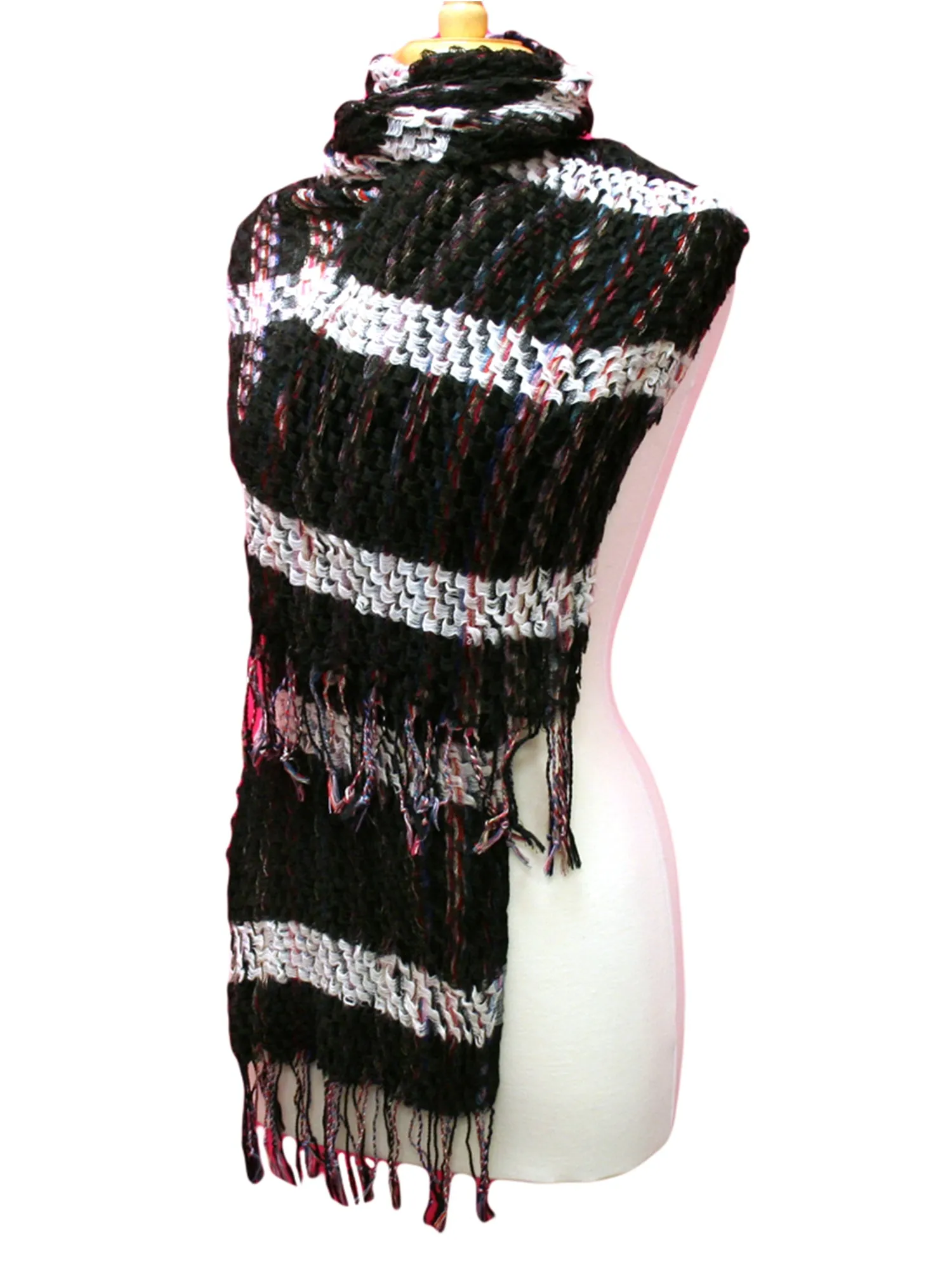 Striped Soft Knit Winter Unisex Neck Scarf