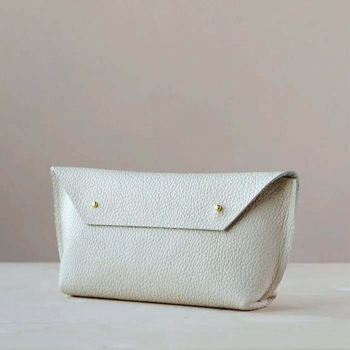 Studio Lowen Ailla Leather Clutch Bag Cream