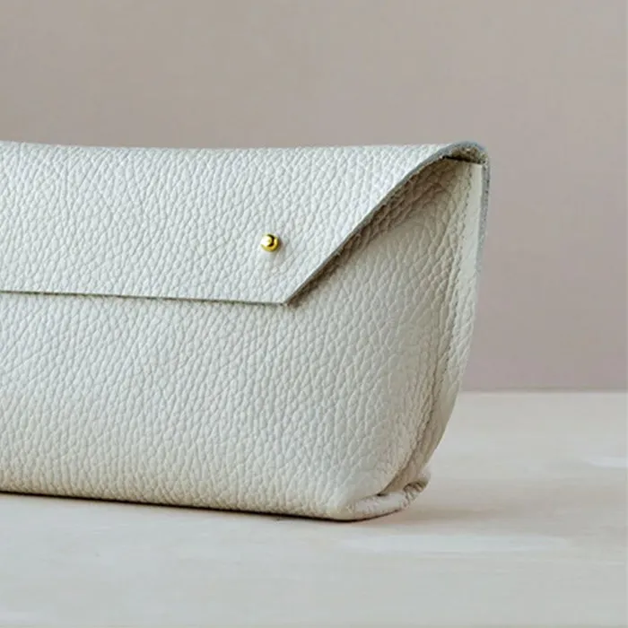 Studio Lowen Ailla Leather Clutch Bag Cream