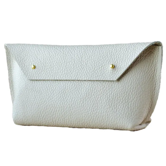 Studio Lowen Ailla Leather Clutch Bag Cream