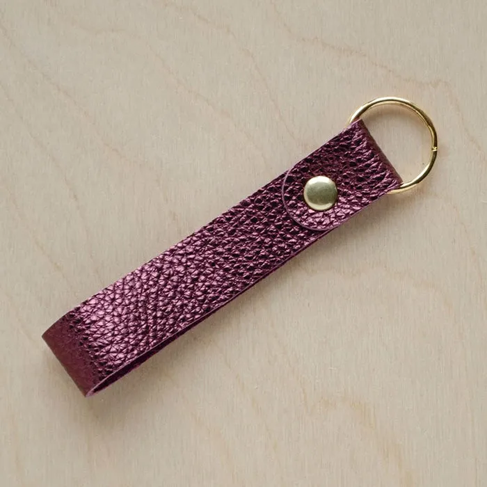 Studio Lowen Leather Loop Keyring Berry