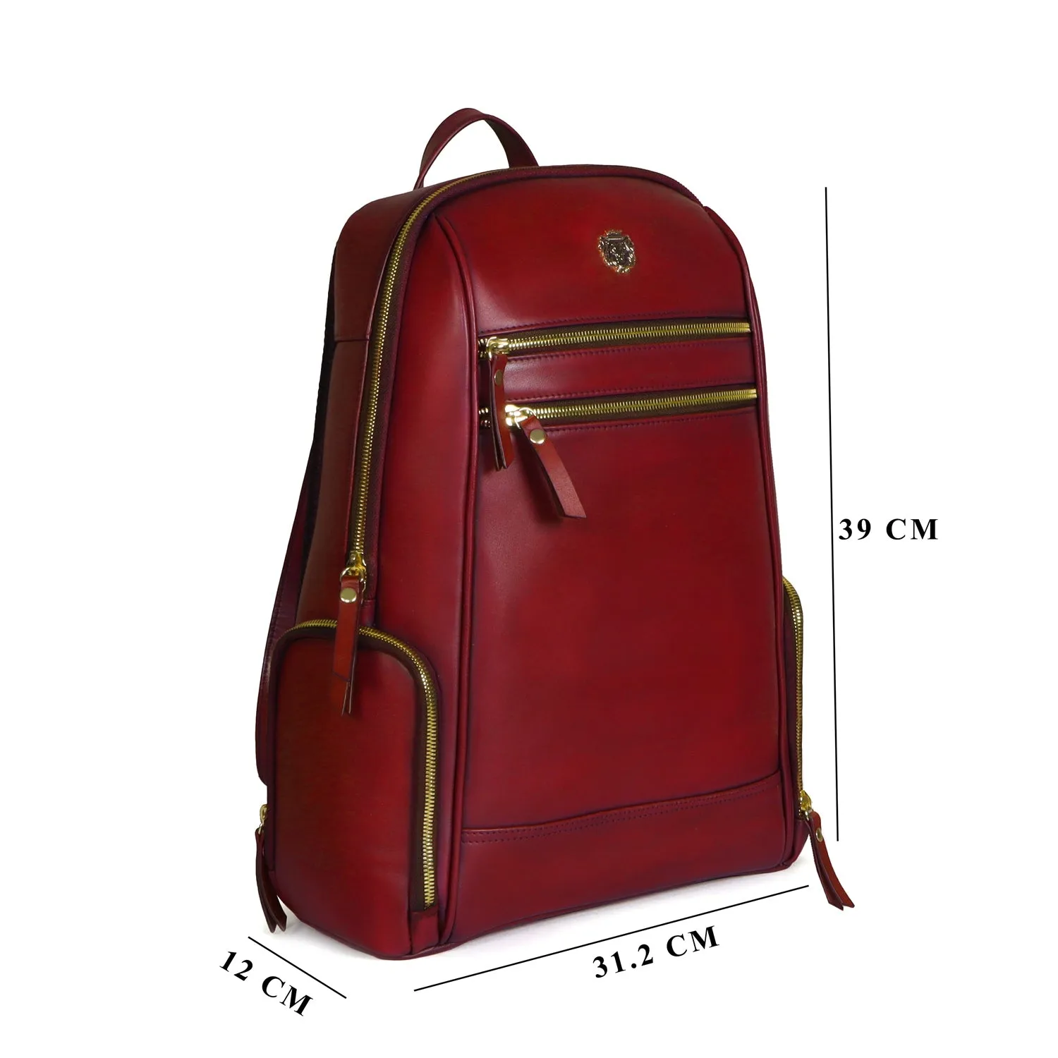 Stylish Rectangular Shape Backpack For Ladies in Wine Genuine Leather