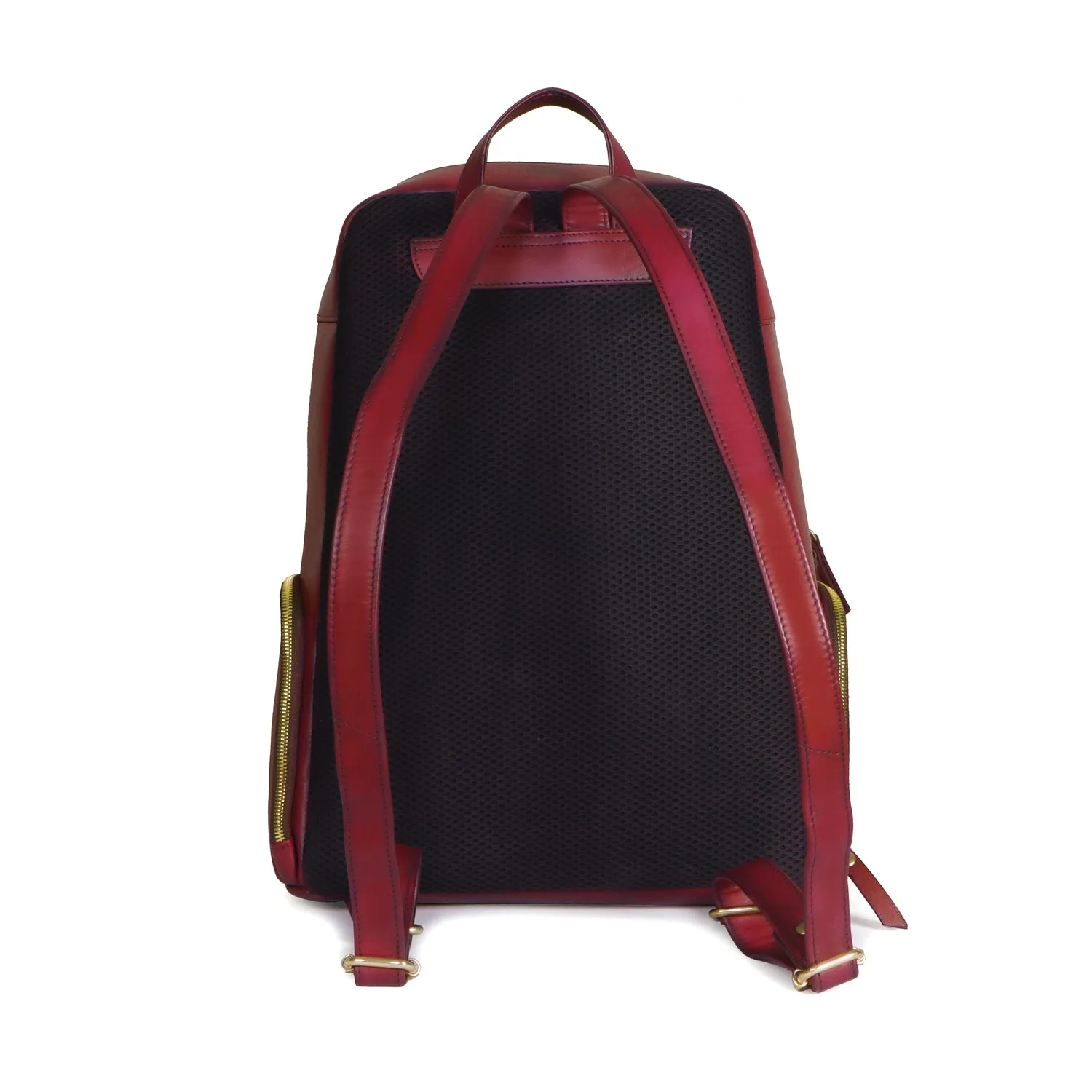 Stylish Rectangular Shape Backpack For Ladies in Wine Genuine Leather