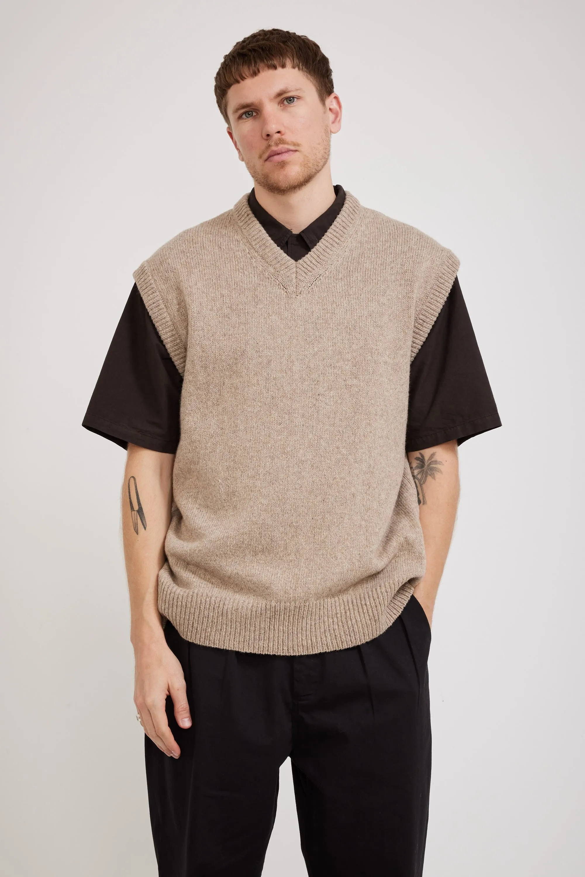 Sweater Vest Eco Wool Oatmeal