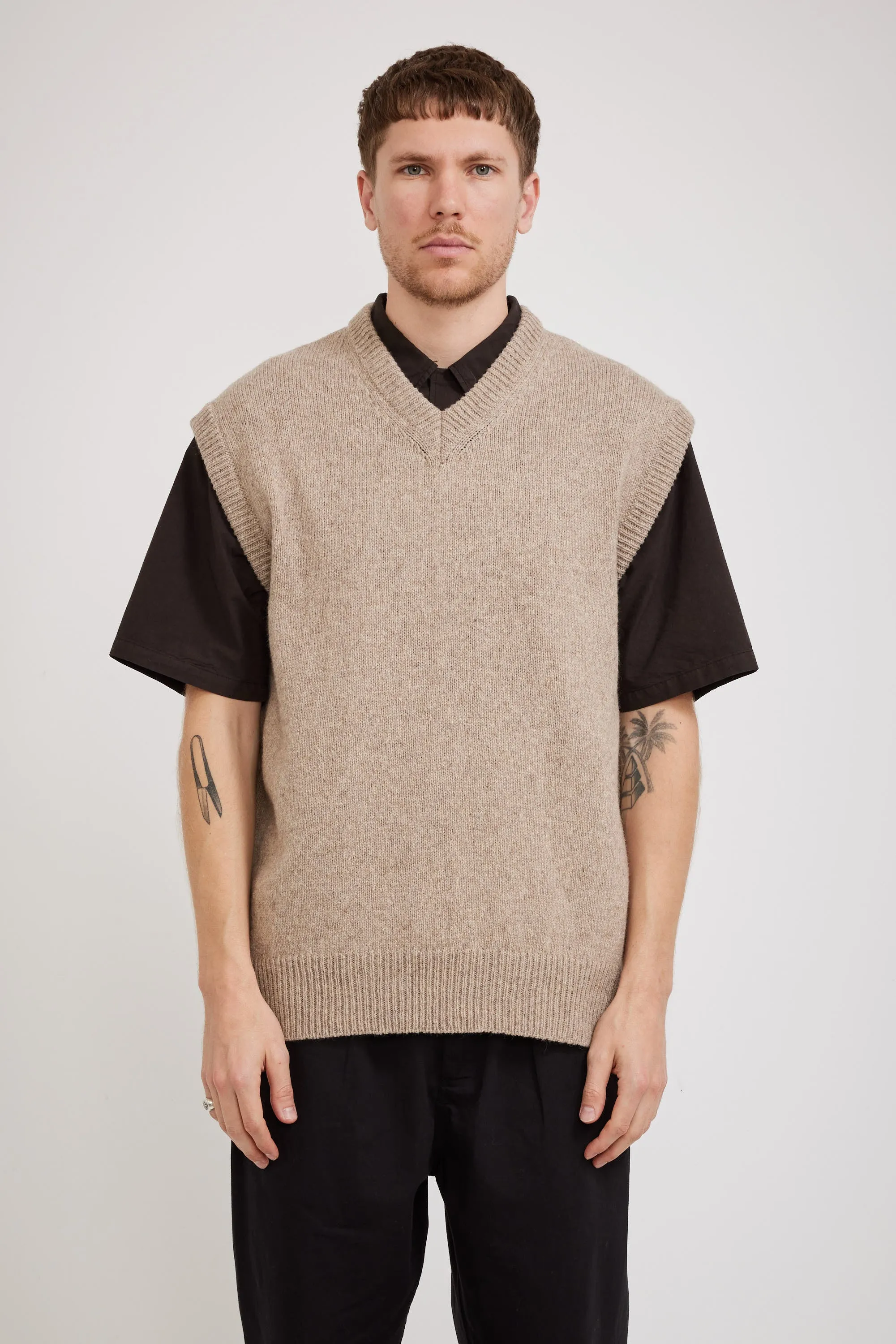 Sweater Vest Eco Wool Oatmeal