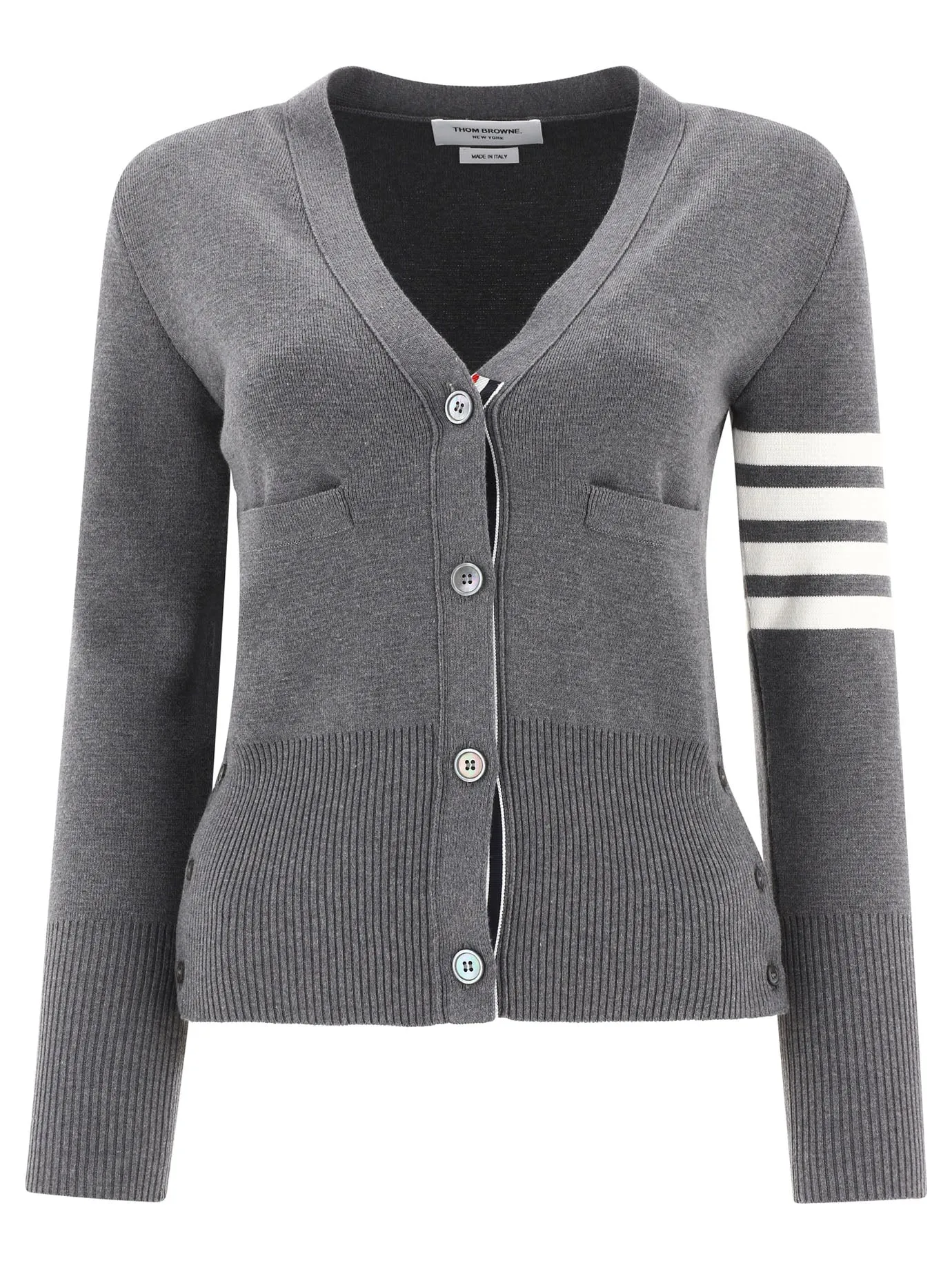 Thom Browne 4-Bar V-Neck Knit Cardigan