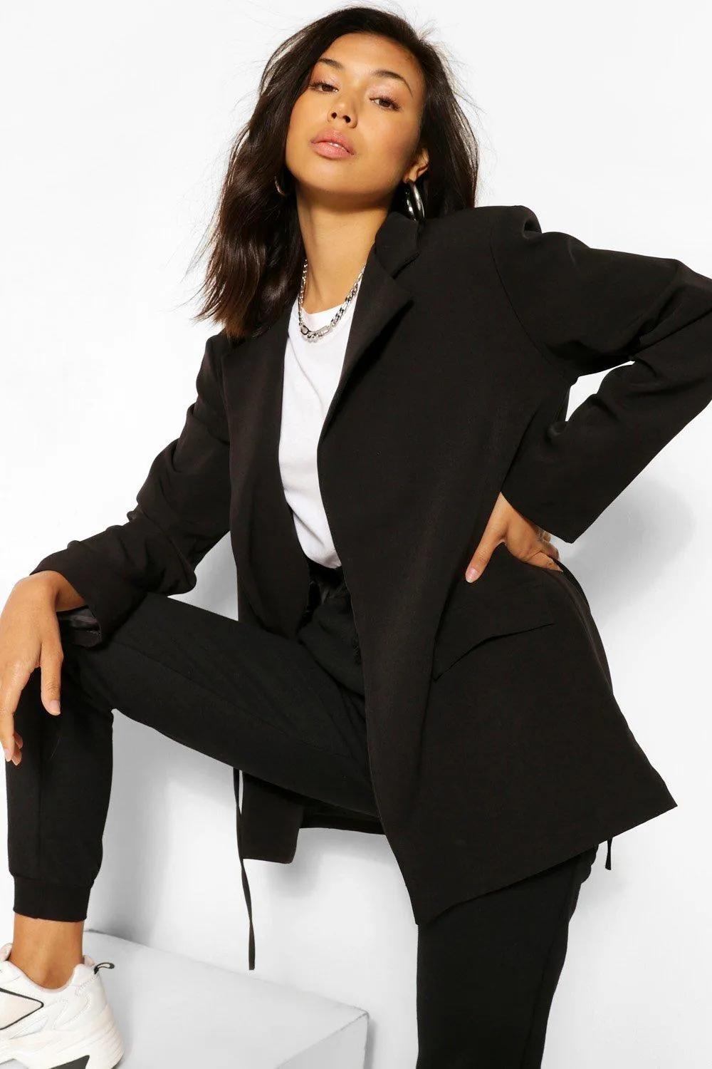 Tie Belt Longline Blazer