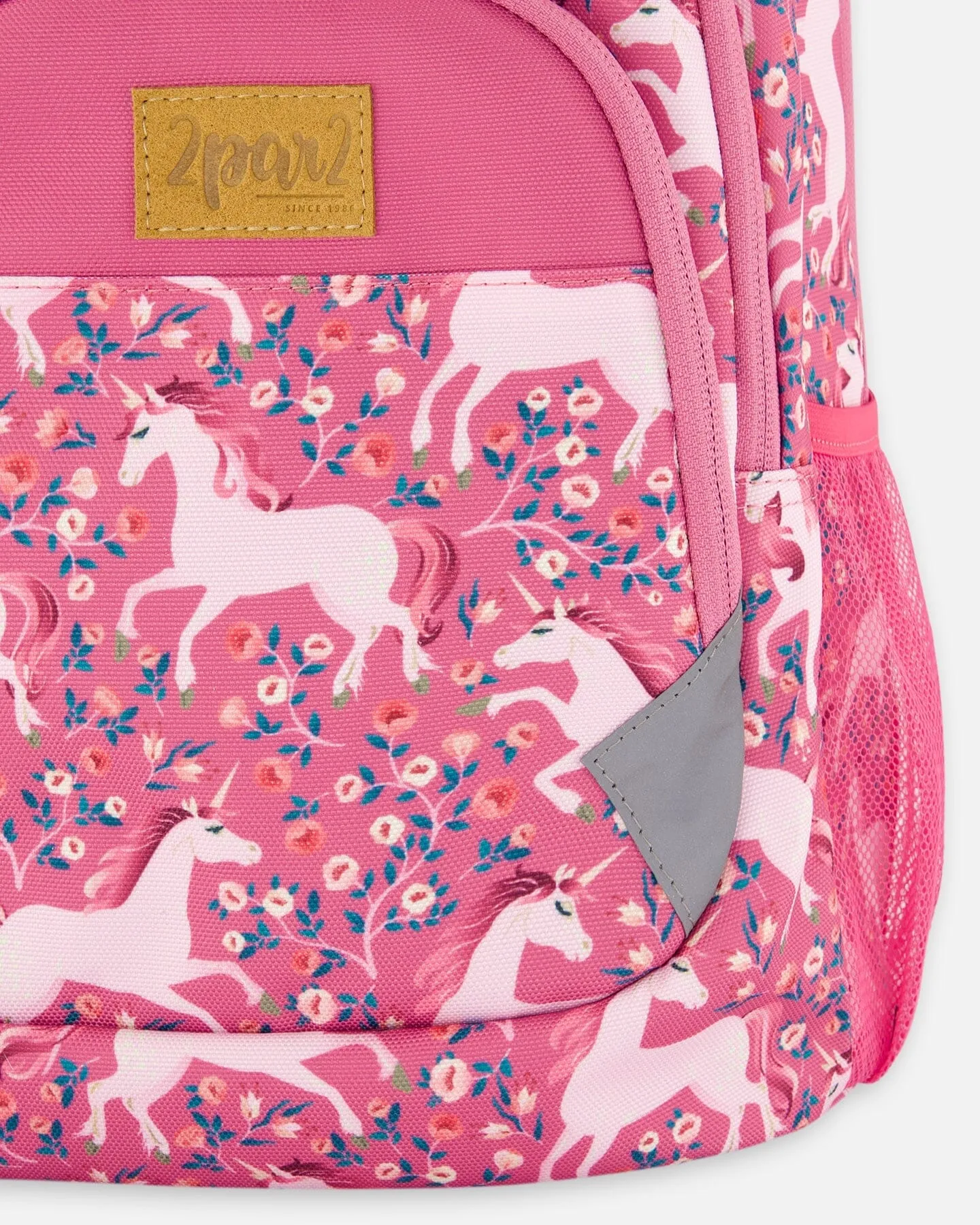 Toddler Backpack Pink Printed Unicorn