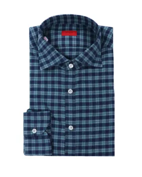 Turquoise Gingham Dress Shirt