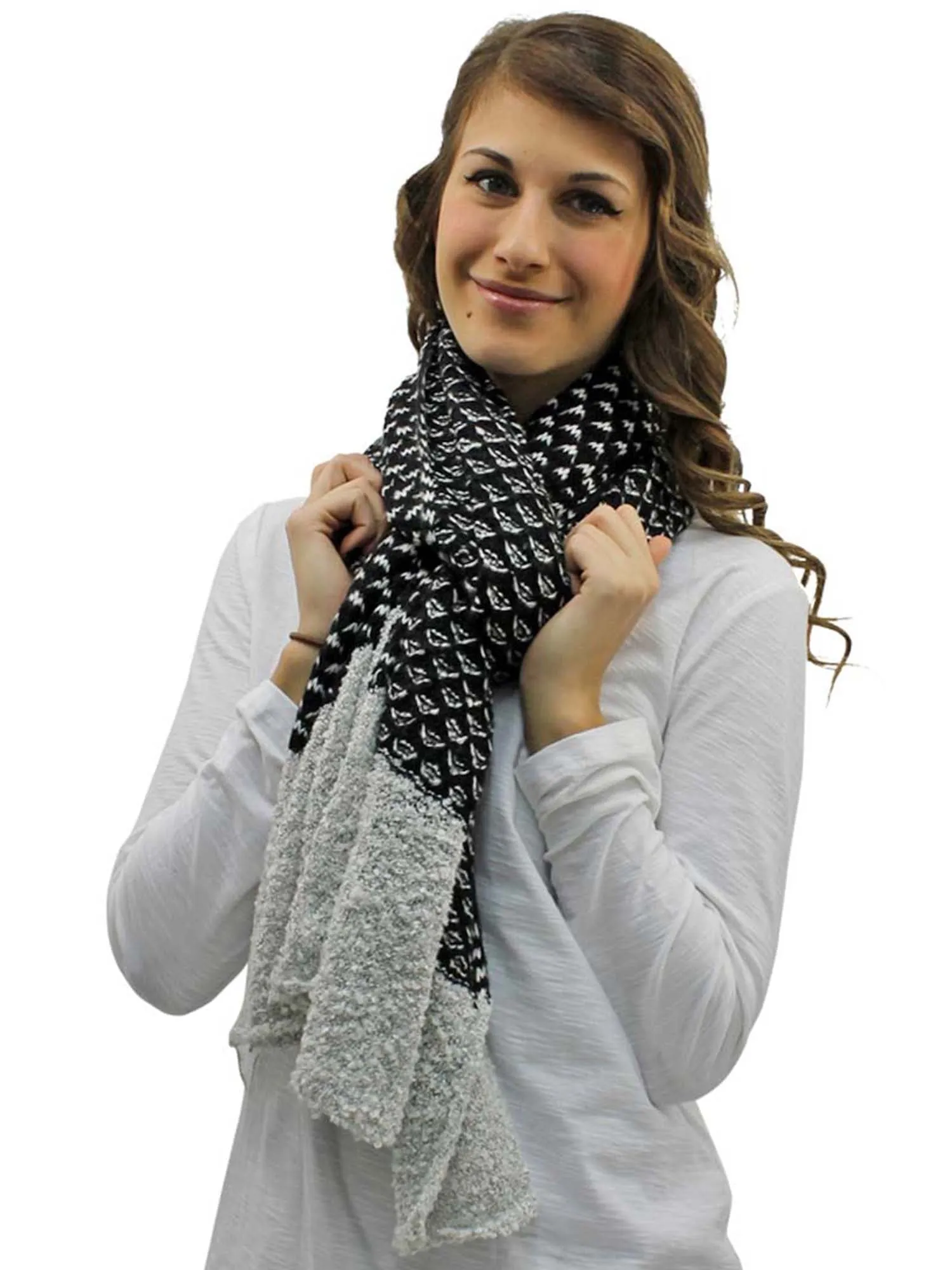 Two-Tone Knit Oversize Oblong Unisex Winter Scarf