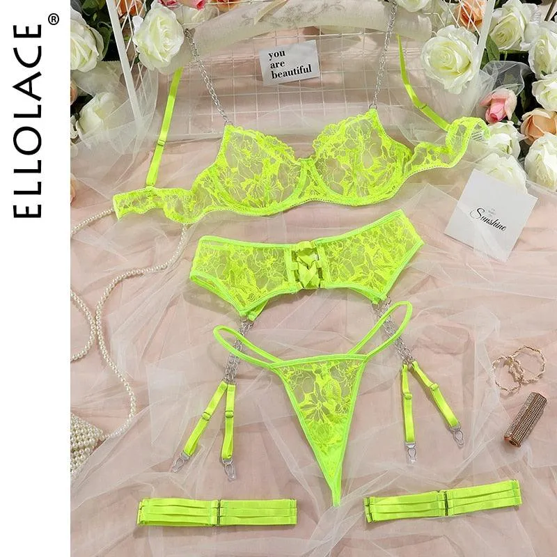 Underwear Lace Transparent Bra Set