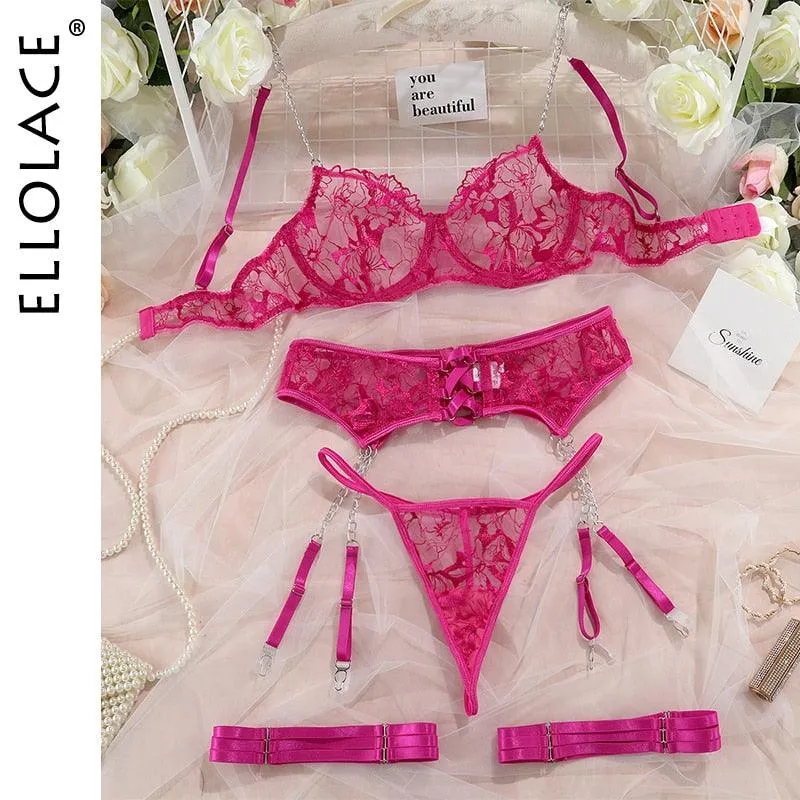 Underwear Lace Transparent Bra Set