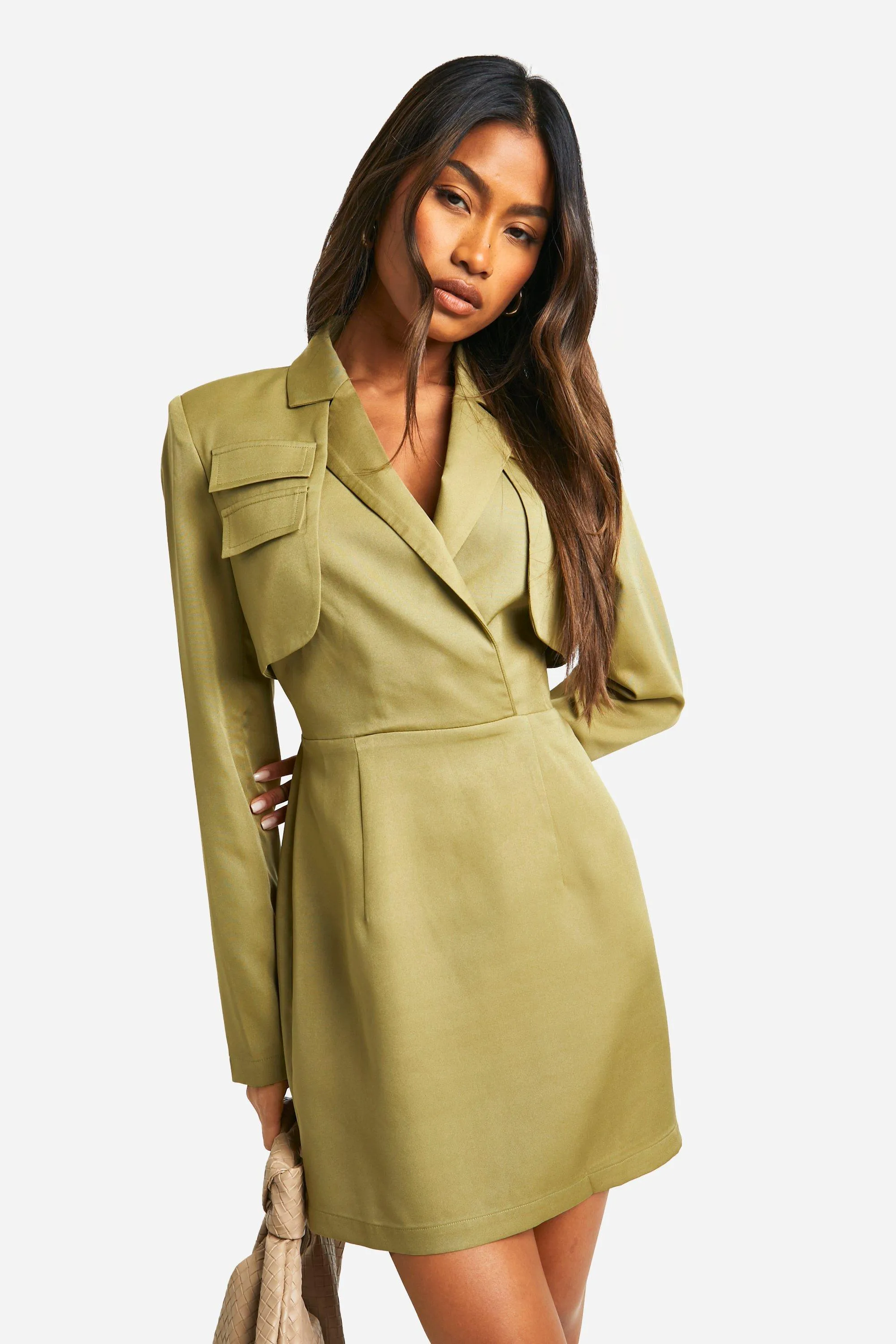 Utility Tie Waist Blazer Dress