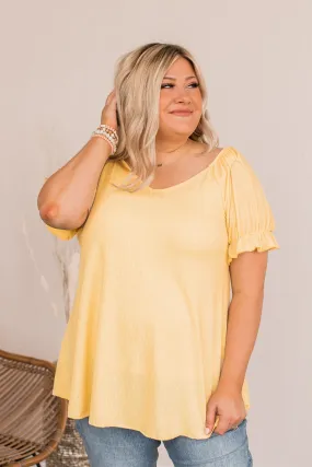 Vibrant Rays Short Sleeve Top- Yellow