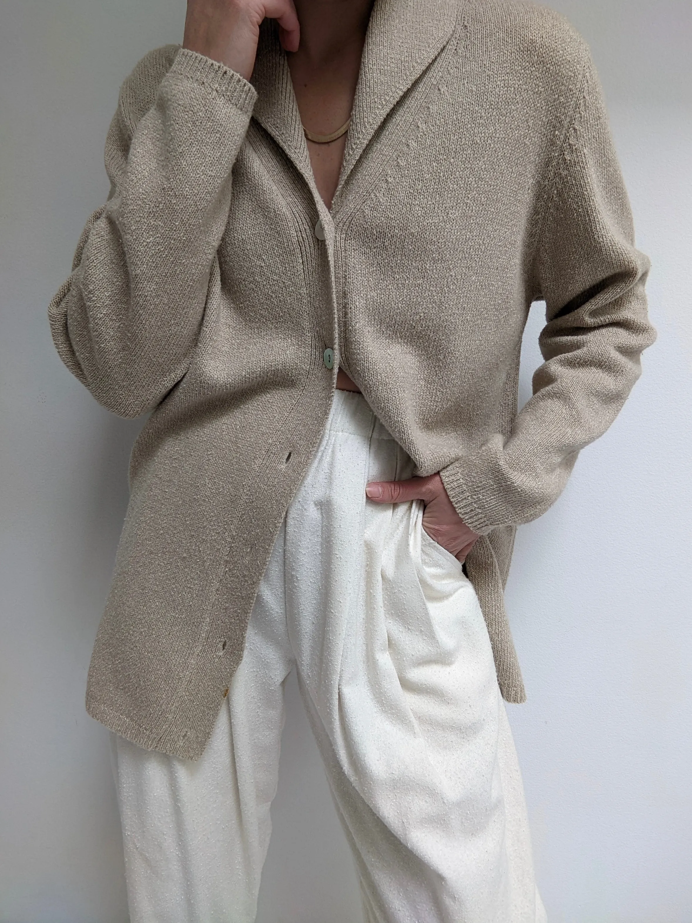 Vintage Fawn Collared Cardigan