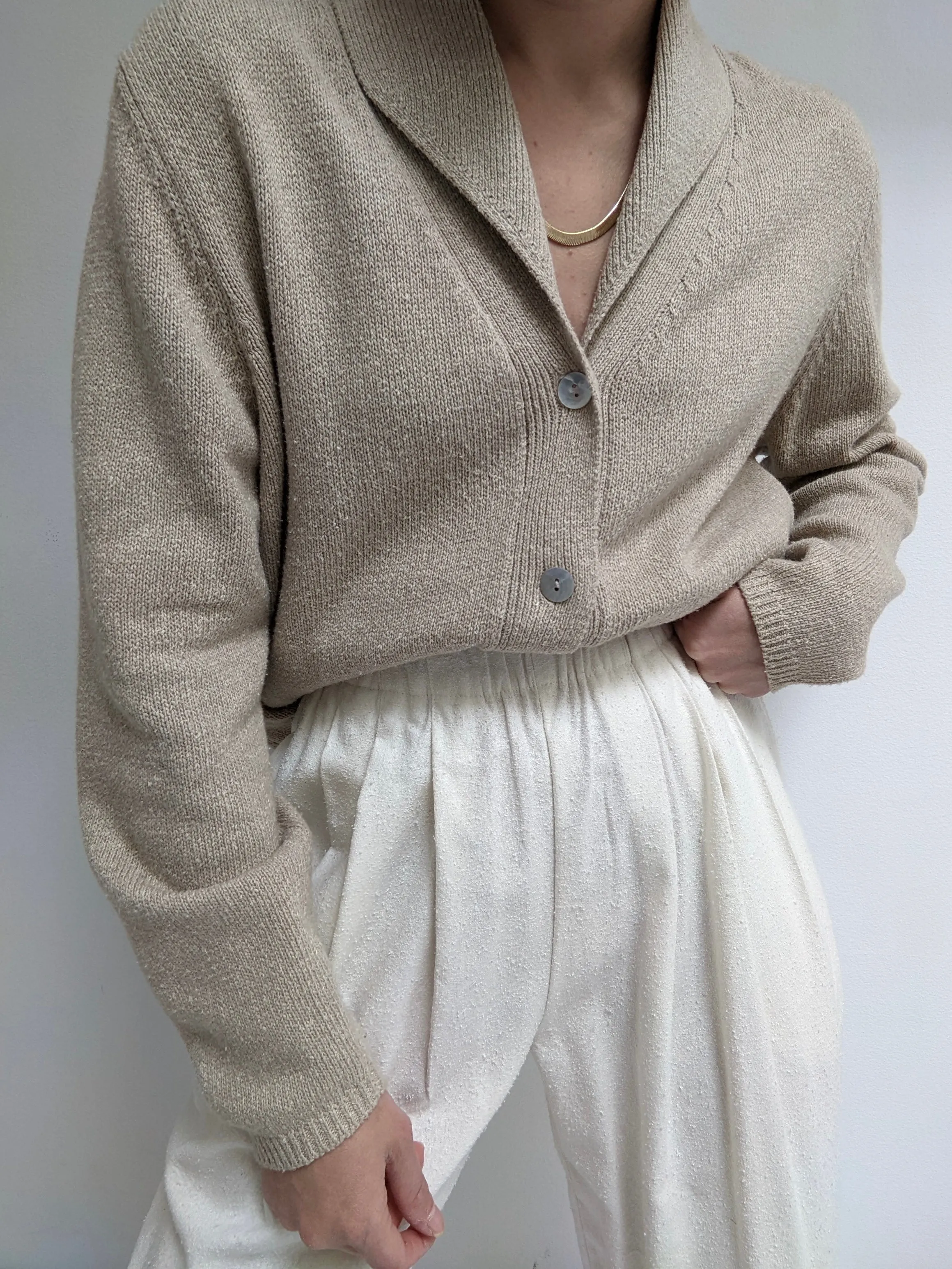 Vintage Fawn Collared Cardigan