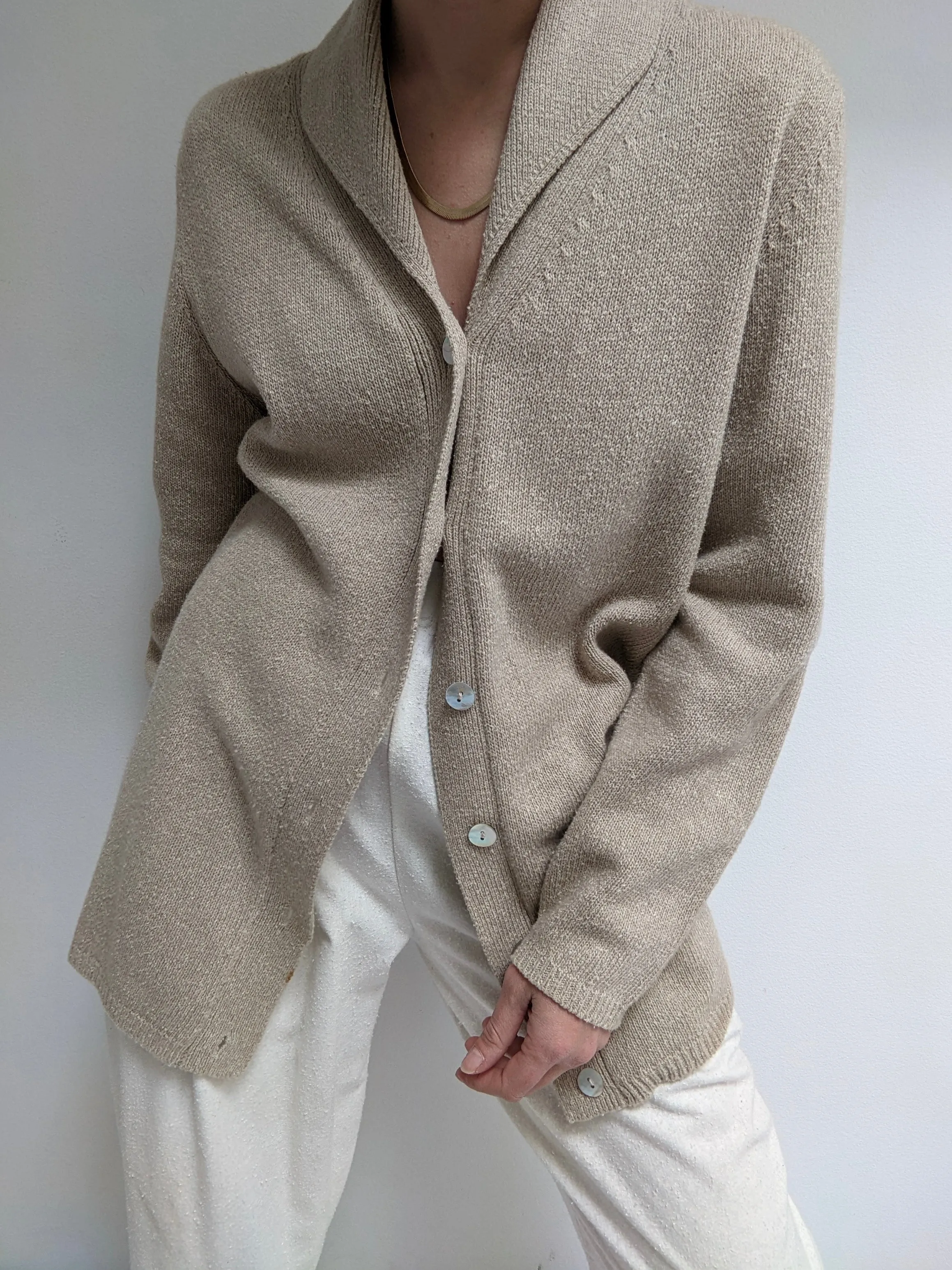 Vintage Fawn Collared Cardigan