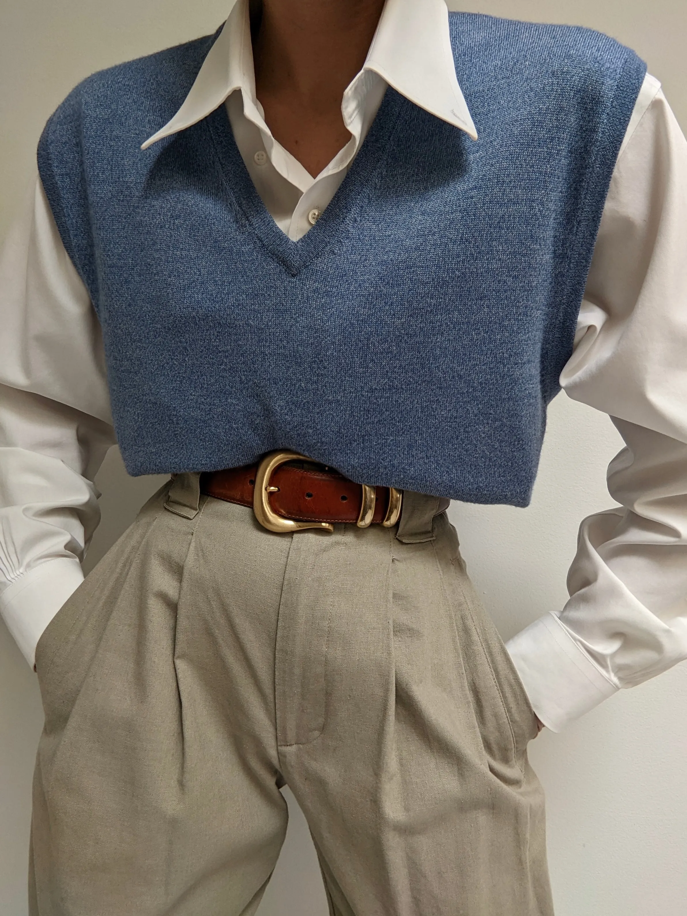 Vintage Sky Merino Wool Sweater Vest